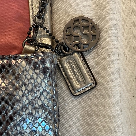 Coach Metallic Leather Reptile Print Crossbody Bag - Picture 6 of 16